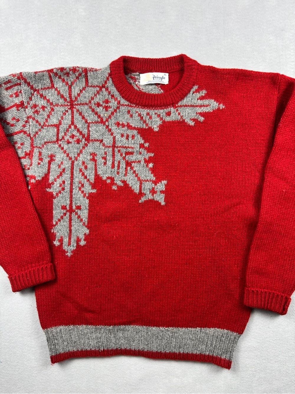 VTG 90s PRINGLE OF SCOTLAND Sweater XL 100% Scottish Shetland Wool Knit Winter